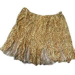 Apostrophe XL (18) Leopard Animal Print Flounce Skirt 100% Rayon Boho Y2K Midi